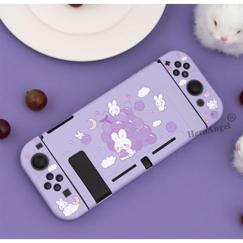 Purple For NS Switch Protective Case Cute Cartoon Cover Shell For JoyCons Controller Shell Soft TPU Cover For Nintendo Switch