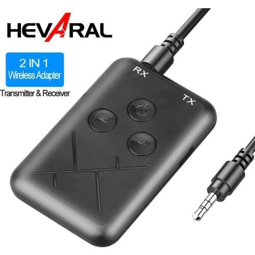Hevaral Bluetooth 4.2 Adapter 2 in 1 Bluetooth Receiver and Transmitter TV 3.5mm AUX Music Stereo Audio Jack Wirelesss Adaptador
