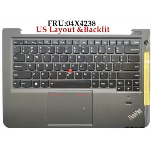 High quality 04X4238 for Lenovo Thinkpad S3-S431 S3-S440 Laptop Keyboard with Plamrest and touchpad assembly backlit US Layout