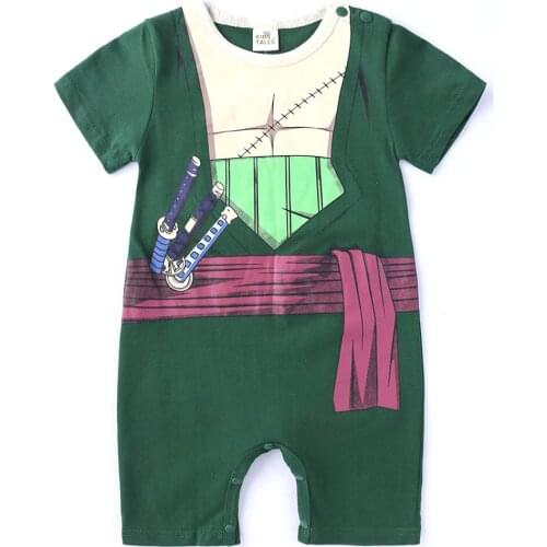 Anime One Piece Roronoa Zoro Cosplay Baby Romper Newborn Clothes Cartoon Cosplay Costume For Baby Boy Jumpsuit Cotton Baby Ove
