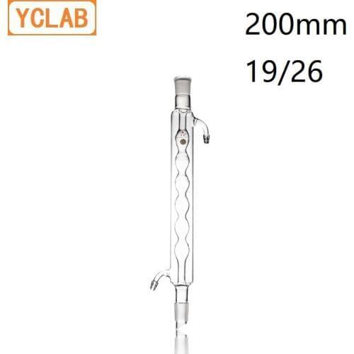 YCLAB 200mm 19/26 Condenser Pipe with Bulbed Inner Tube Standard Ground Mouth Borosilicate Glass Laboratory Chemistry Equipment