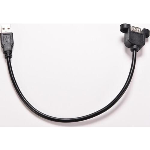 Molded Panel Mount Extention Port Cable USB 2.0 Male to Female Panel 30CM USB 2.0 A Male to USB2.0 A Female Extension