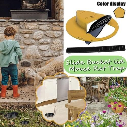 Bucket Lid Door Style Mousetrap Lethal Trap for Outdoor Indoor Multi Catch Reusable Smart Mouse Rat Trap Plastic Flip N Slide