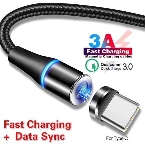 Magntic USB C Cable Type C Magnetic Cable Fast Charging&Data Sync Magnet Mobile Phone Cable for Samsung Huawei Xiaomi OnePlus 8