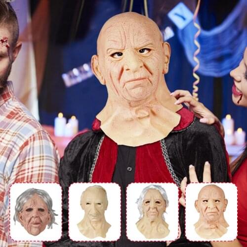 Halloween Cosplay Mask Halloween Old Man Latex Mask Headgear Realistic Effect Carnival Party Mask anonymous mask