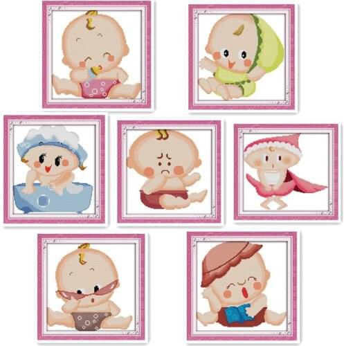 Meng baby package pack emotions sad cross stitch kit hand-stitched Chinese characteristics embroidery accessories