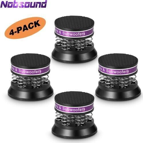 Nobsound 4-pack Aluminum Spring Speaker Spikes+Pads Amplifier Isolation Stand Feet Mats for Audio DAC/Preamp/Turntables