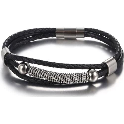 2021 Latest Popular 3 Laps Leather Bracelet Handmade Beaded Accessories Jewelry Fashion Fans Gift