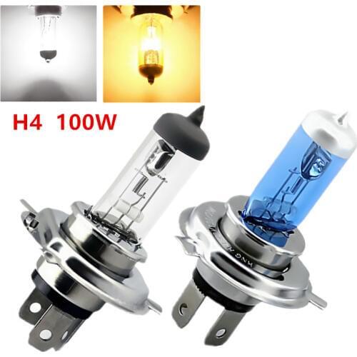 12v Lighting h4 100w 4300k 6000k Cars pure white yellow halogen headlight bulbs fog styling