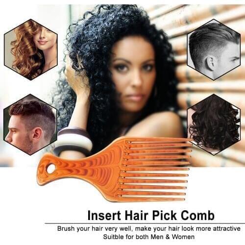 Plastic Hair Comb Insert Afro Hair Pick Comb Hair Fork Comb Hairdressing Styling Tool for Man & Woman