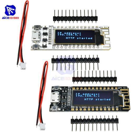 ESP8266 WIFI Development Board 32MB Flash CP2014 NodeMcu Module for Arduino IOT TTGO Internet of Thing 0.91" Blue OLED Display