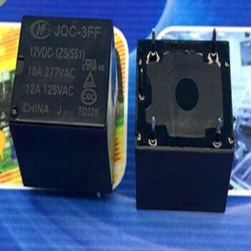JQC-3FF-012-1ZS 12VDC 10A 277VAC DIP5 T73 HONGFA RELAY 1 From C, New and original 5pcs/lot