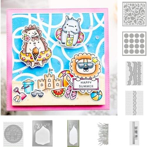 Flower Vacation Scene Grass Die Stamps And Dies New Arrival 2021 Scrapbook Dariy Decoration Stencil Embossing Template Diy Gift