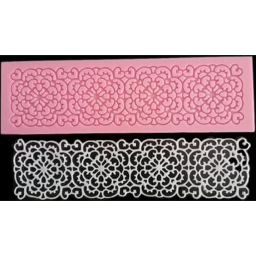Lace Flower Wedding Cake Silicone Beautiful Flower Lace Fondant Mold Mousse Sugar Craft Icing Mat Pad Pastry Baking Tool