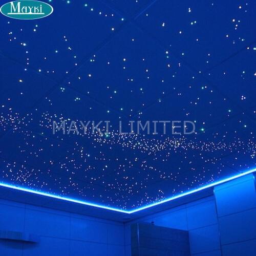 Maykit 32w Led Fiber Optic Lighting Kits RGB Colors Changing 800*0.75mm*5m PMMA Optical Fiber DIY RGB Led Light Kits