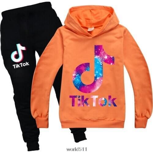 Tik Tok Boys Girls Clothing Set Kids Tik Tok Hoodie Pants Suit for Sports Suits Tracksuits Toddler Children Clothes Set 2-15Year