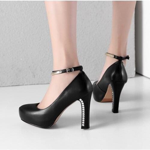 Spring 2020 genuine leather waterproof platform thick heel womens shoes T stage performance cheongsam show high heels
