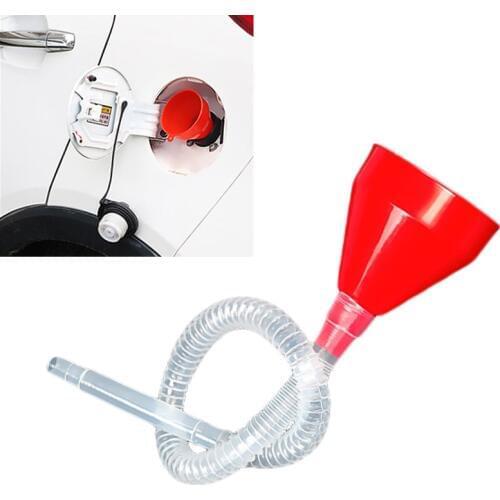 Universal Car Motorcycle Truck Vehicle Plastic Filling Funnel with Soft Pipe Spout Pour Oil Tool Petrol Diesel Car Styling