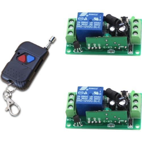 High Quality DC9V 12V 24V Wireless Remote Control Switch 2-Button Transmitter and Receiver for Light Lamp Smart Home