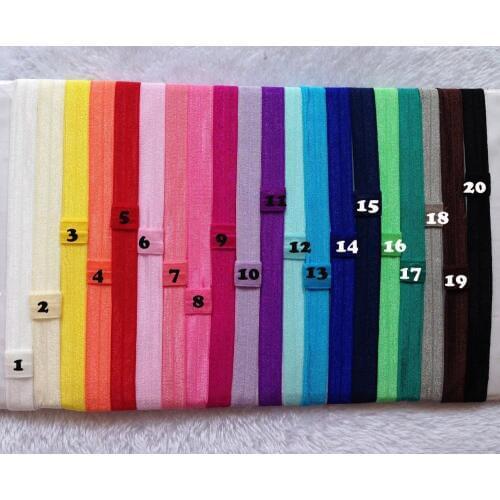2017 Hot Sale 20 colors 1.5cm Elastic Hair Bands Satin Ribbon Headband Girls Headwear 10pcs/lot Free Shipping