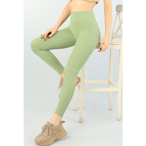 Womens Leggings High Waisted Ribbed Trend Fashion Quality 100 Cotton Turkey Sportsman Hiking