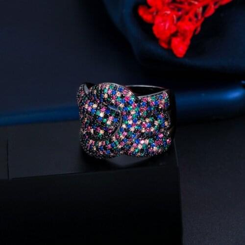Bilincolor Fashion Rainbow Open Ring for Women