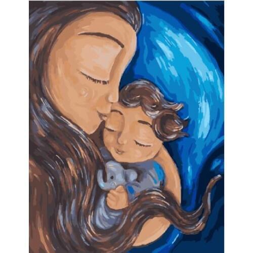 Motherhood abtract figure painting paint by numbers Hand-painted canvas oil paintings for living room home decor
