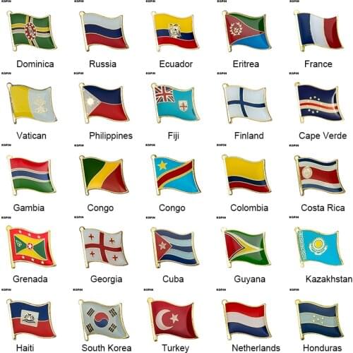 Flag Badge Country Flag Badge Flag Brooch National Flag Lapel Pin International Travel Pins Collections