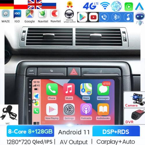 1G+16G 2 Din 8'' Android 8.1 Ouad Core Radio Car DVD Player for Audi A4 B6 B7 S4 B7 B6 RS4 2002-2008 RS4 B7 SEAT Exeo 2008-2012