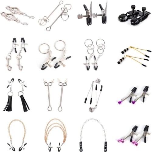 1 Pair Flirting Teasing Metal Bell Nipple Clamps With Chain Clips Sex Flirt Bondage Kit Slave Bdsm Exotic Accessories