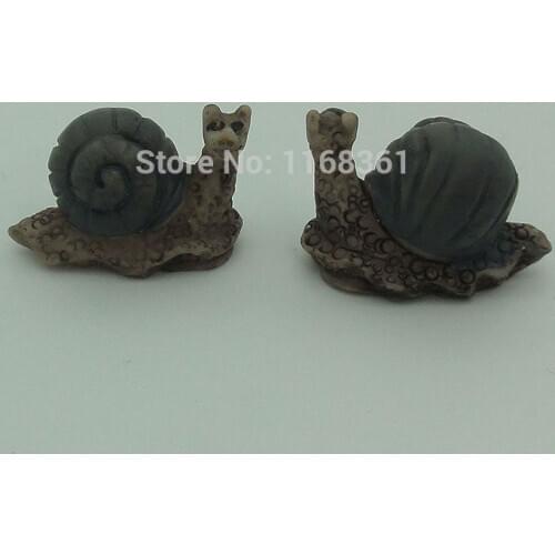 1pcs/lot resin solid dark brown snail cartoon 20mm fairy garden gnome moss terrarium decor crafts bonsai home DIY A115-4