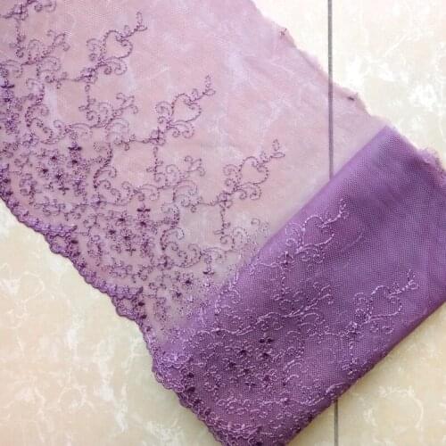 19Yards Purple Net Lace Trims Ribbon Mesh Fabric Bra Apparel 18cm Width Lingerie Garters Sewing DIY