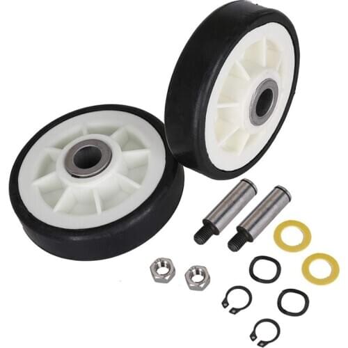 2PCS Dryer Drum Support Roller and Shaft for 303373, 12051541, ER303373K, 303373K