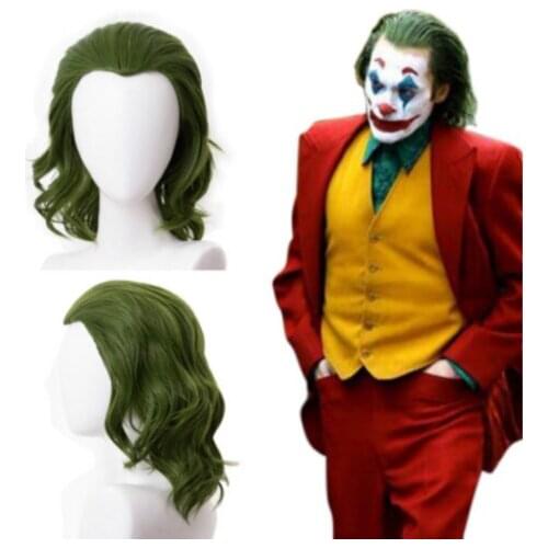 2019 Joker Arthur Fleck Joaquin Phoenix Cosplay Wig 35cm Heat Resistant Synthetic Hair Halloween Cosplay Wig