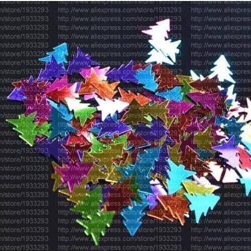 500Pcs/lot 15*15mm Mix Color Christmas Tree Sequins Sewing Scrapbooking Crafts Christmas Decoration Ornament Free Shipping