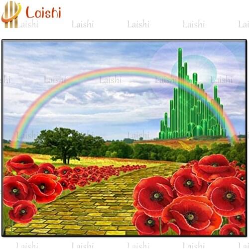 5D DIY Yellow brick road, rainbow full square diamond painting mosaic diamond rhinestone embroidery cross stitch home decor