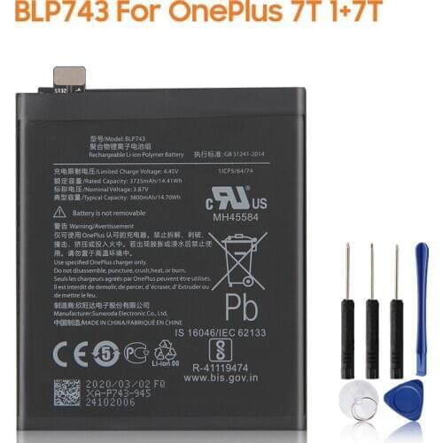 Yelping BLP743 Phone Battery For OnePlus 7T One Plus 7T Authentic battery 3800mAh