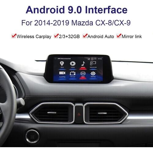 Android system car GPS navigation Video interface for Mazda CX-8/CX-9 2014-2019 multimedia player Youtube, Carplay
