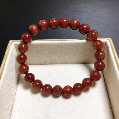 8.7mm Natural Red Rutilated Quartz Clear Round Beads Bracelet Women Men Rare Fashion Wealthy Stone Genuine AAAAAA