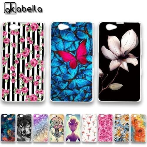AKABEILA Soft TPU Bumper Phone Cases For Sony Xperia Z1 Compact D5503 Z1 Mini M51W 4.3 inch Z1Mini Covers Nutella Flamingo Bags