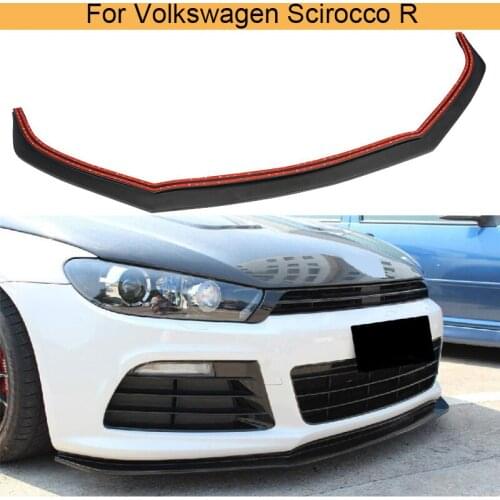Black PU front bumper lip spoiler for Volkswagen VW Scirocco R 2009-2014 Non Standard car-styling