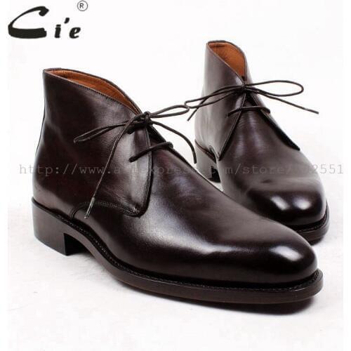 Cie round plain toe 100%genuine calf leather boot leather outsole goodyear welted bespoke leather boot handmade mens boot A90
