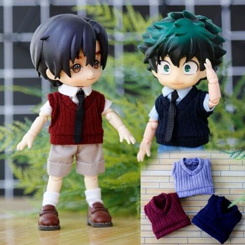 D03-P090 children handmade toy 1/12 ob11 GCS BJD.SD Doll Accessories doll clothes colorful Mens vest shirt 1pcs