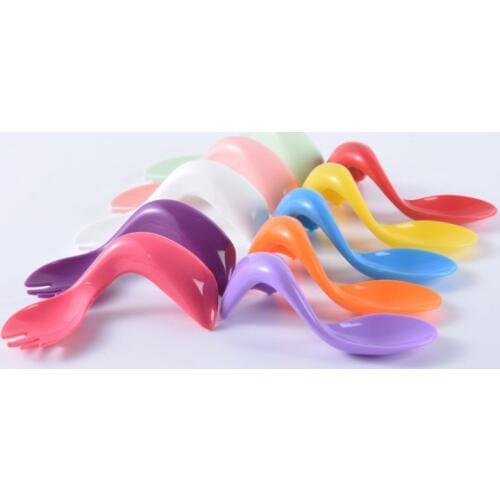 Baby Folk Spoon Feeding Spoon Learning Dishes Service Plate Child Tableware Food Bowl Baby Dinnerware Set Tableware Kid Dishes