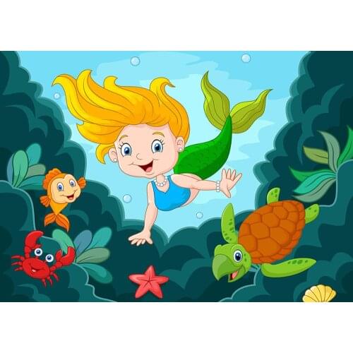 Cartoon Mermaid cartoon mermaid children birthday take first birthday take routine take newborn photos take background