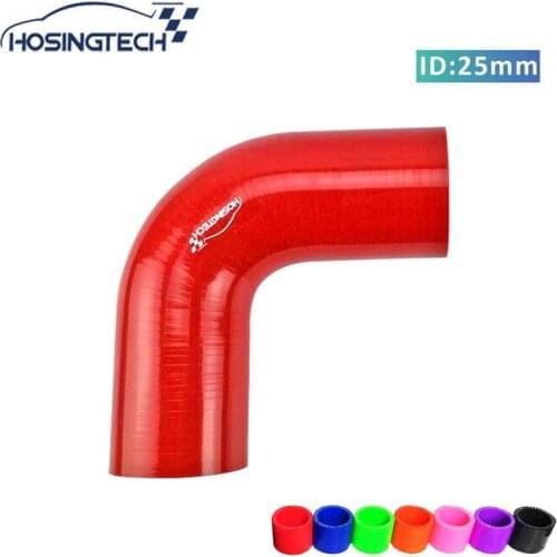 HOSINGTECH-brand quality factory price 1" 25mm red 90degree flexible automotive silicone turbo hose