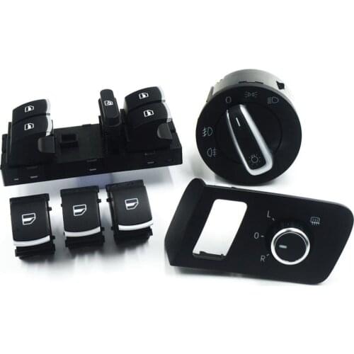 Chrome high quality Mirror window headlight switch Button for VW Volkswagen Touran 2003-2015 Caddy 1TD959565A