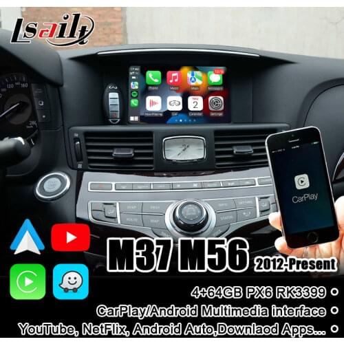 Lsailt Carplay box for Infiniti M37 M56 M25 G QX Q70 2011- Android Auto interface support Youtube waze , google map