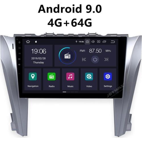 JSTMAX 10.2'' Android 9.0 4G+64G ISP Screen Car Radio Stereo Player For Toyota Camry 2015 2016 2017 GPS Player
