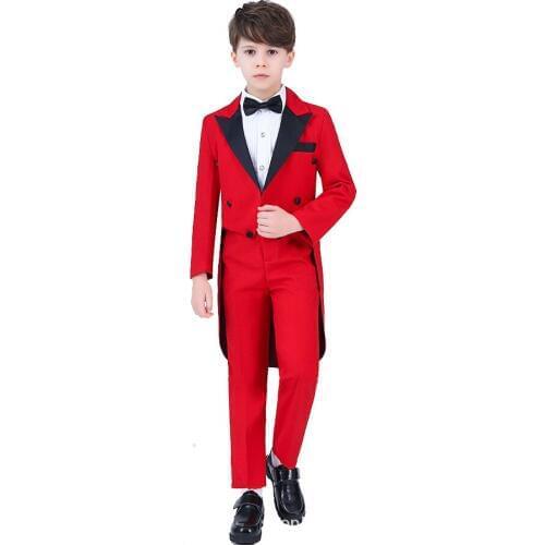 Blazer Jackets+Vest+Shirt+Pants Boys Four Piece Sets Formal Dress Tuxedo Suits Boys Wedding Costume Party Formal Kids Outfits